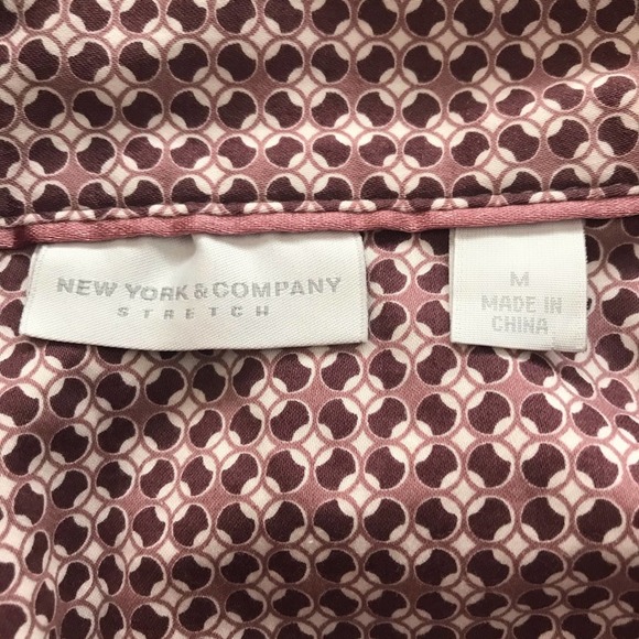 New York & Company Hi-Collar Long Sleeve Button Down Sz M - Picture 6 of 8